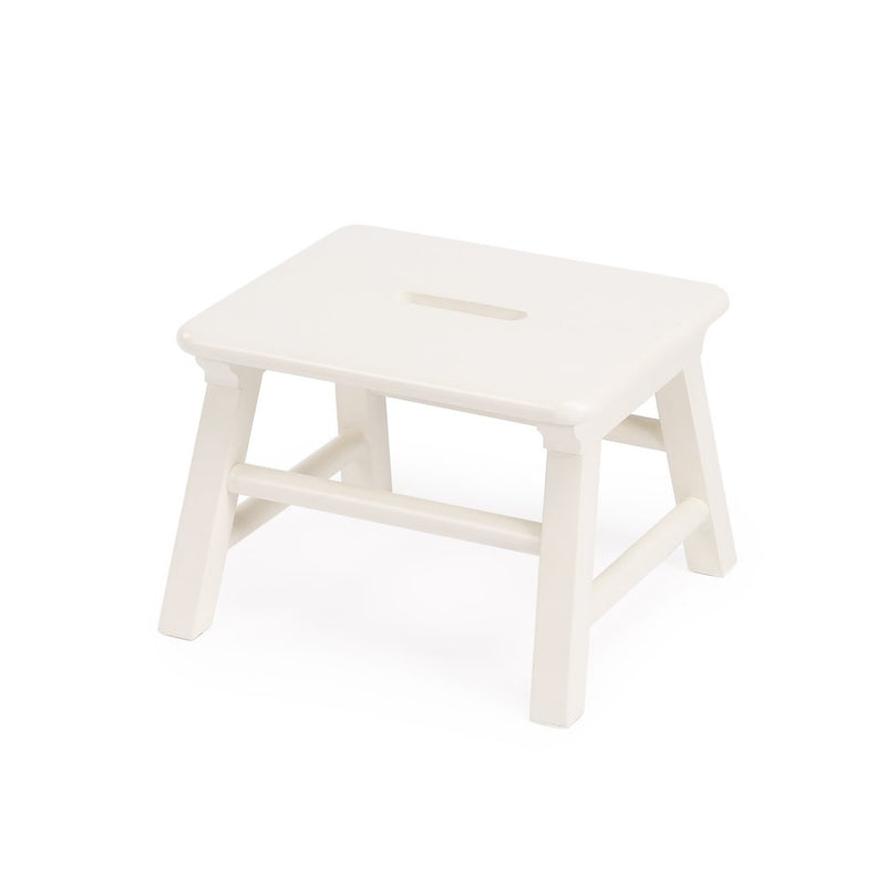 10" White Solid Wood Step Stool