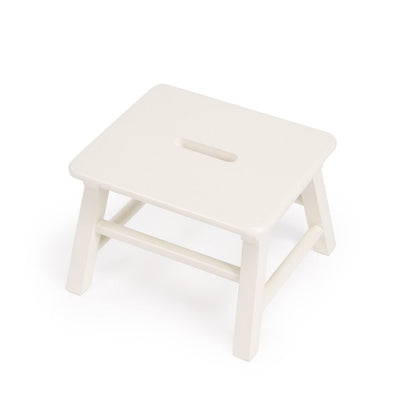 10" White Solid Wood Step Stool