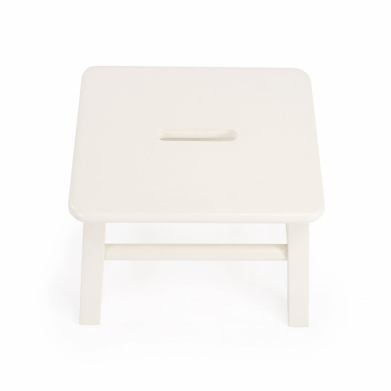 10" White Solid Wood Step Stool