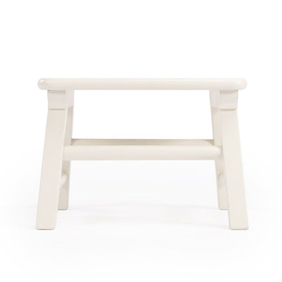 10" White Solid Wood Step Stool