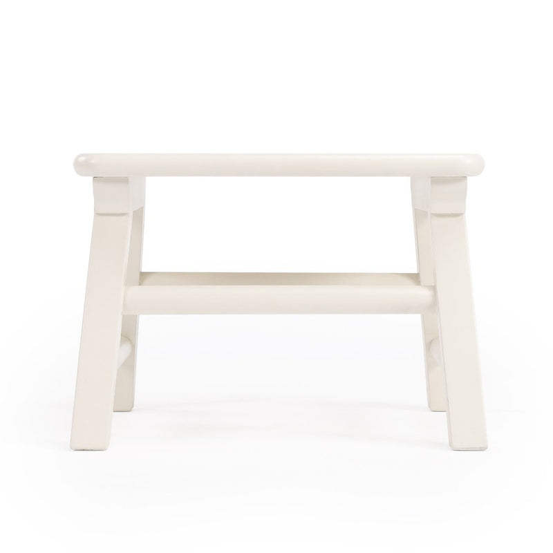10" White Solid Wood Step Stool