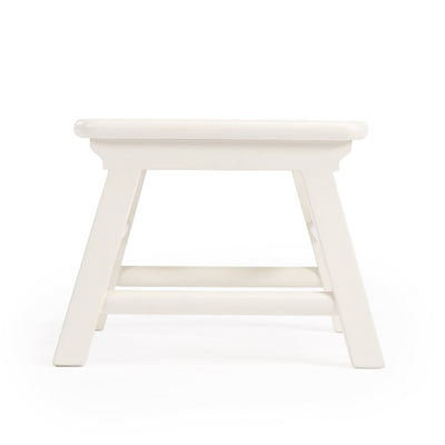 10" White Solid Wood Step Stool