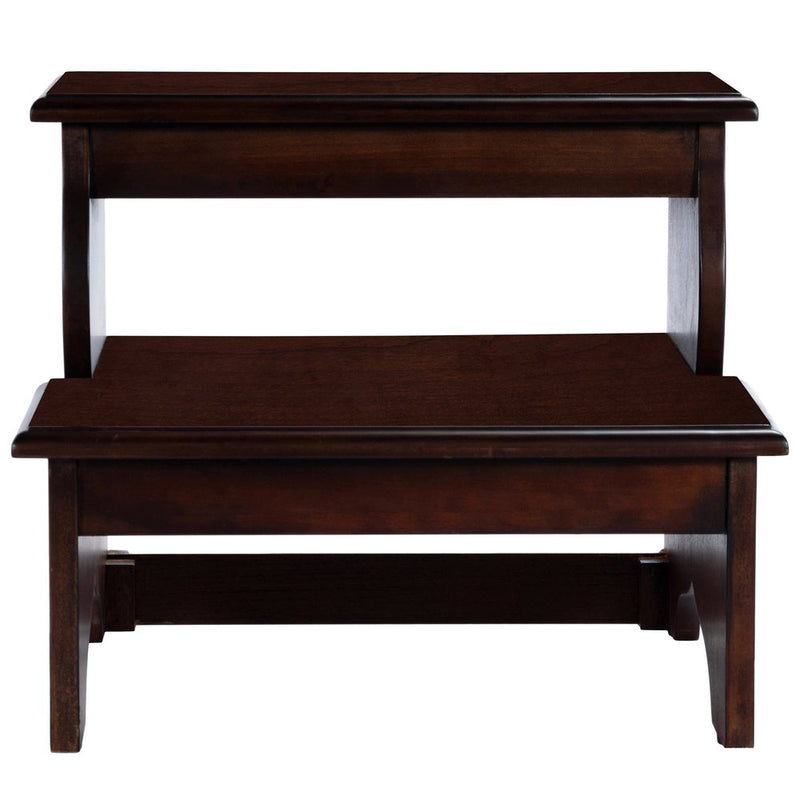 15" Dark Brown Solid Wood and Solid and Manufactured Wood Backless Bar Chair