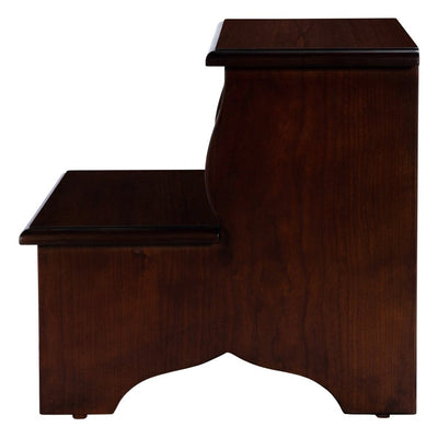 15" Dark Brown Solid Wood and Solid and Manufactured Wood Backless Bar Chair