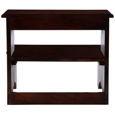 15" Dark Brown Solid Wood and Solid and Manufactured Wood Backless Bar Chair