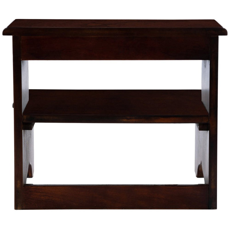 15" Dark Brown Solid Wood and Solid and Manufactured Wood Backless Bar Chair