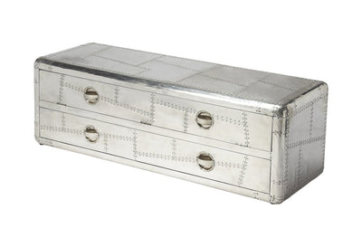 59" Silver Solid Wood Enclosed and Open Storage TV Stand