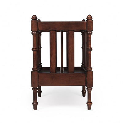 17" Brown Solid Wood Magazine Holder