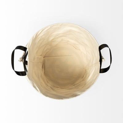 Set of Two Black And Cream Metal Basket