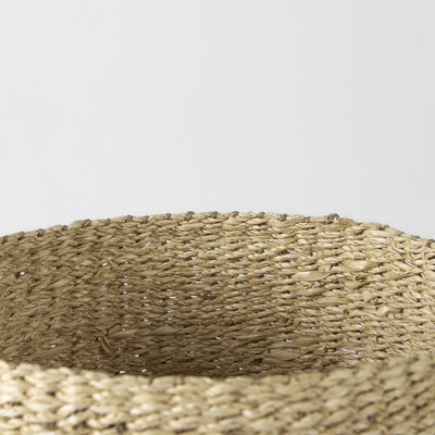 20" Brown And Natural Seagrass Basket