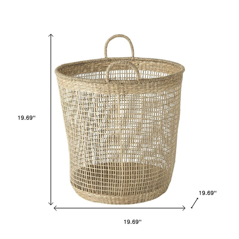 Set of Three Natural Wicker Basket