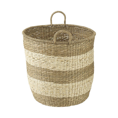 Set of Two Natural And Beige Wicker Basket