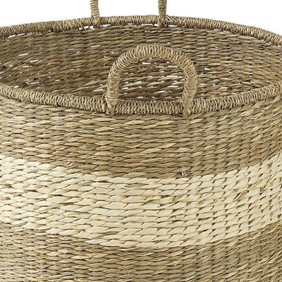 Set of Two Natural And Beige Wicker Basket