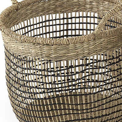 Set of Three Light Brown Wicker Basket