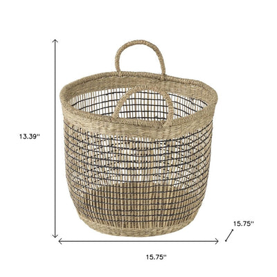 Set of Three Light Brown Wicker Basket
