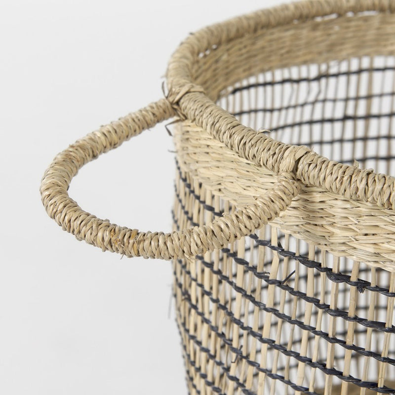 Set of Three Light Brown Wicker Basket