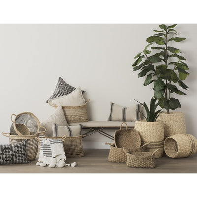 Set of Three Light Brown Wicker Basket