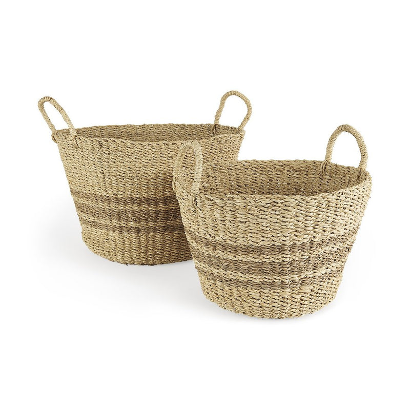 Set Of Two Detailed Wicker Storage Baskets