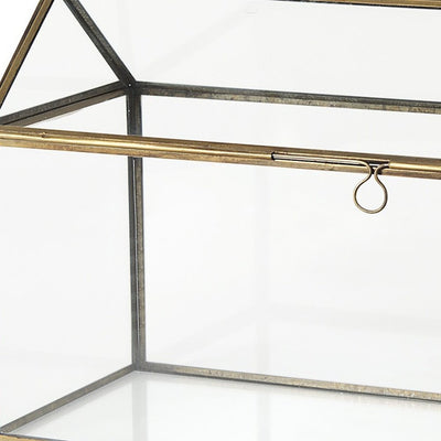 6" Clear And Gold Glass And Metal Box