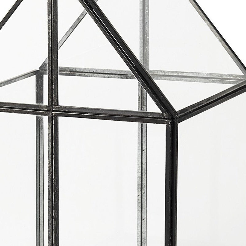 8" Black Glass Desk Organizer