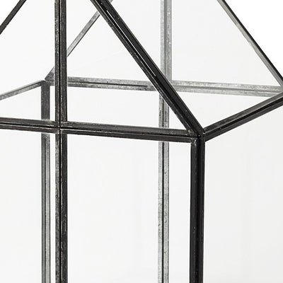 8" Black Glass Desk Organizer