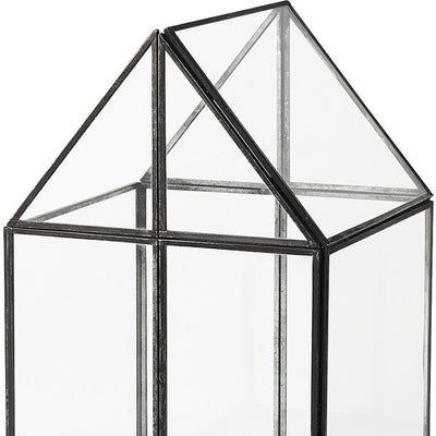 8" Black Glass Desk Organizer
