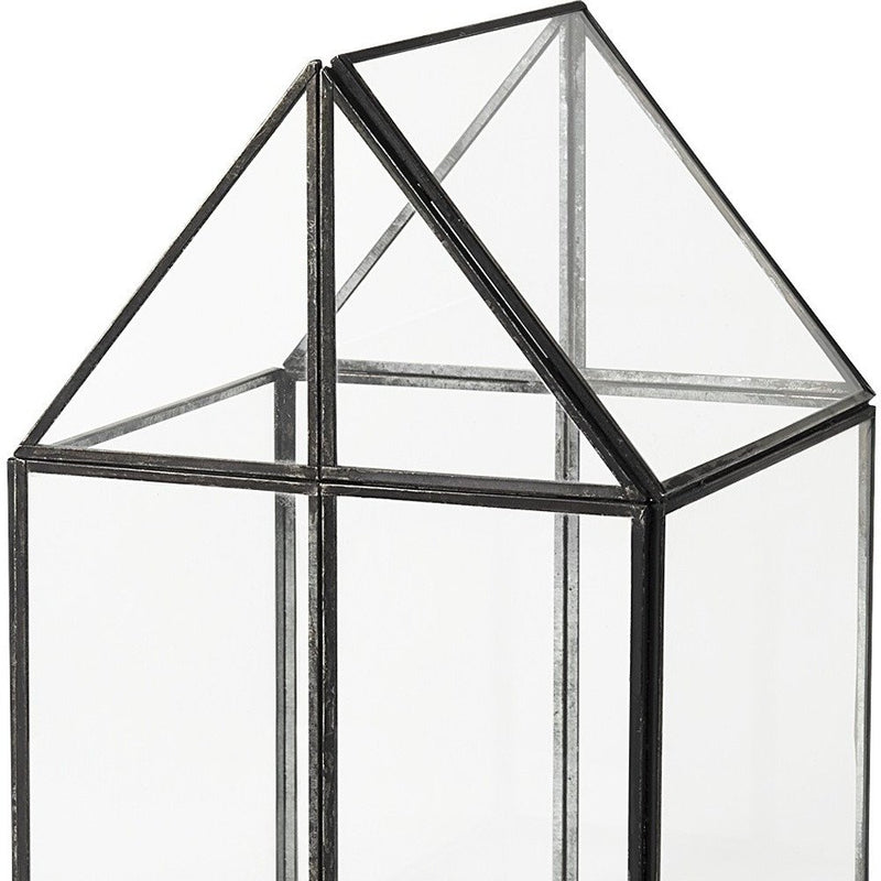 8" Black Glass Desk Organizer