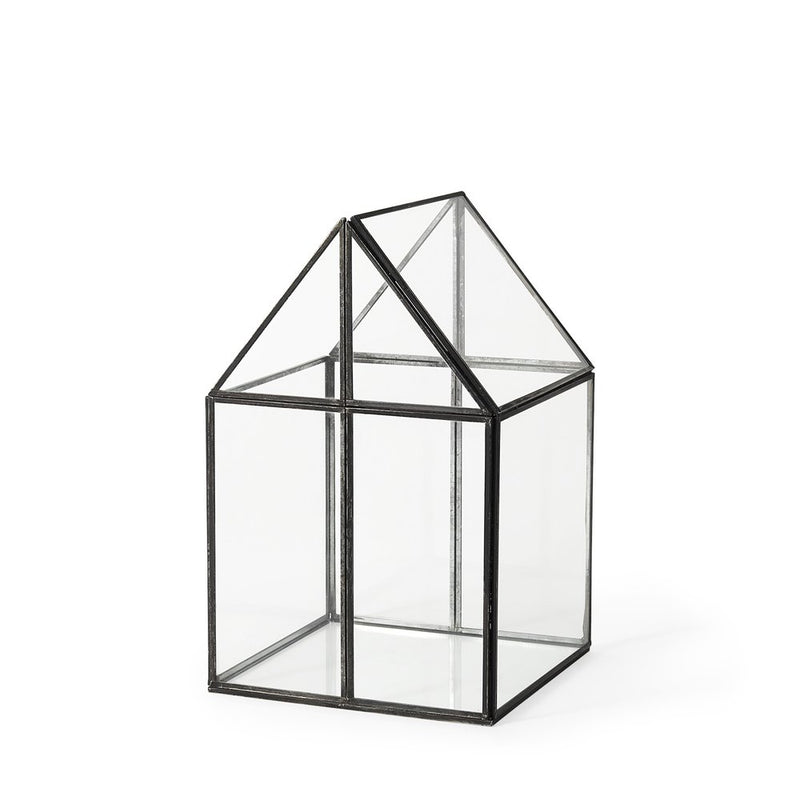 8" Black Glass Desk Organizer