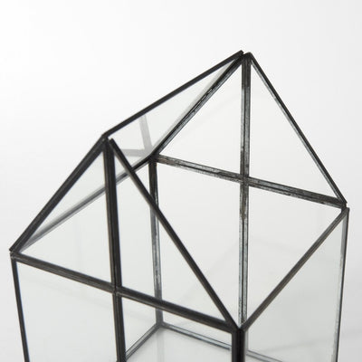 8" Black Glass Desk Organizer