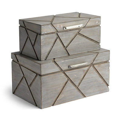 11" Gray Solid Wood Desk Organizer