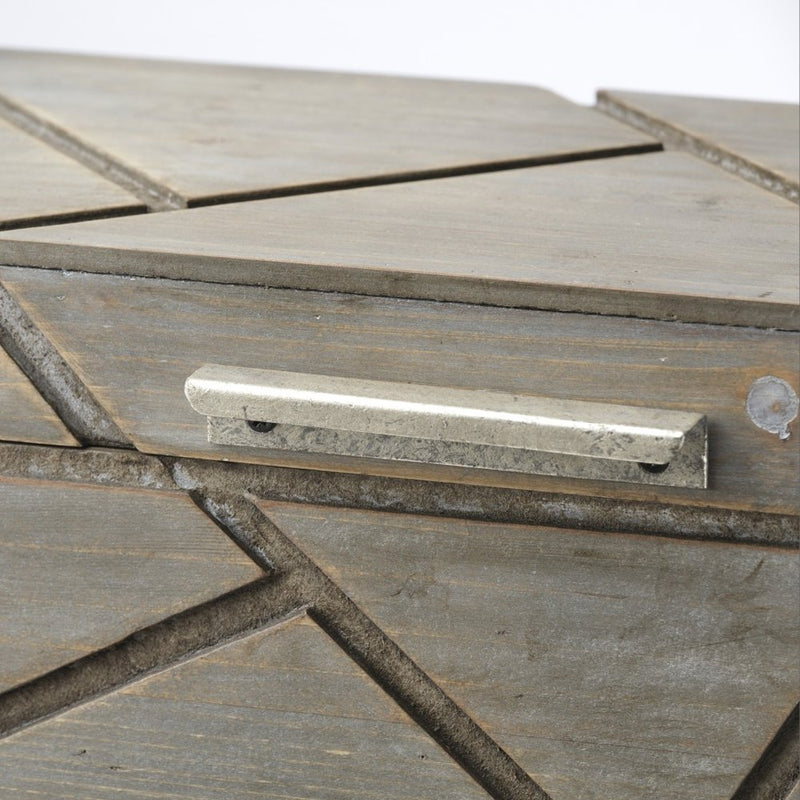 11" Gray Solid Wood Desk Organizer