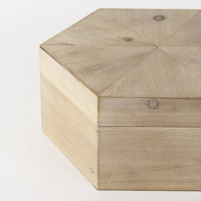 Set of Two Natural Solid Wood Box With Lid