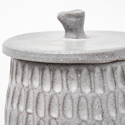 5" Gray Ceramic Box With Lid