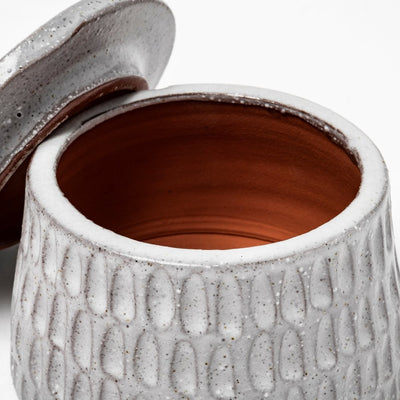 5" Gray Ceramic Box With Lid