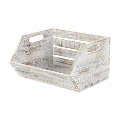 13" Gray Solid Wood Desk Organizer