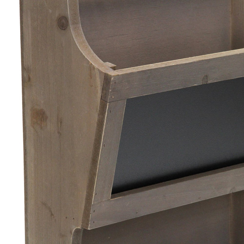 Two Tier Wooden Chalkboard Wall Storage