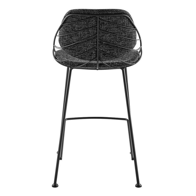 Set of Two 26" Black Steel Low Back Counter Height Bar Chairs