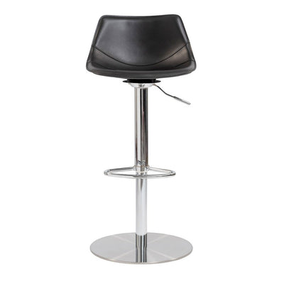 32" Black And Silver Steel Swivel Low Back Bar Height Bar Chair