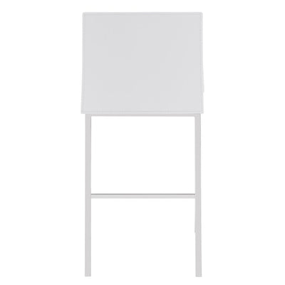 Set of Two 24" White And Silver Steel Low Back Counter Height Bar Chairs