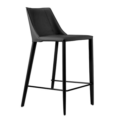 26" Black Steel Low Back Counter Height Bar Chair