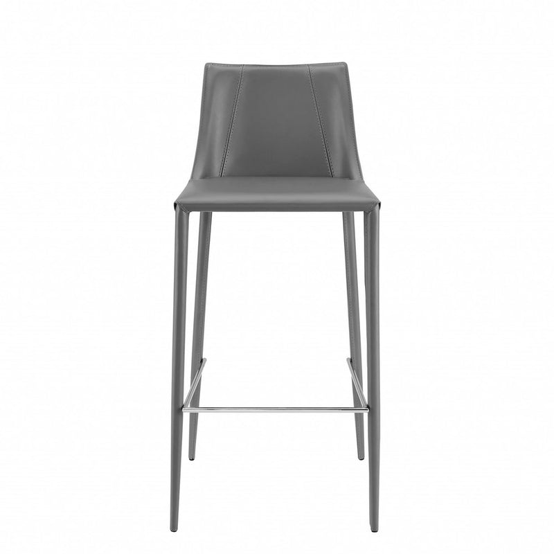 30" Gray Steel Low Back Bar Height Bar Chair
