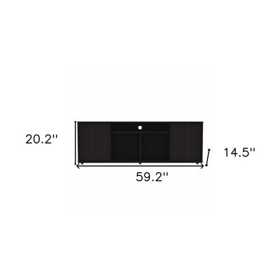 59" Black Open shelving TV Stand