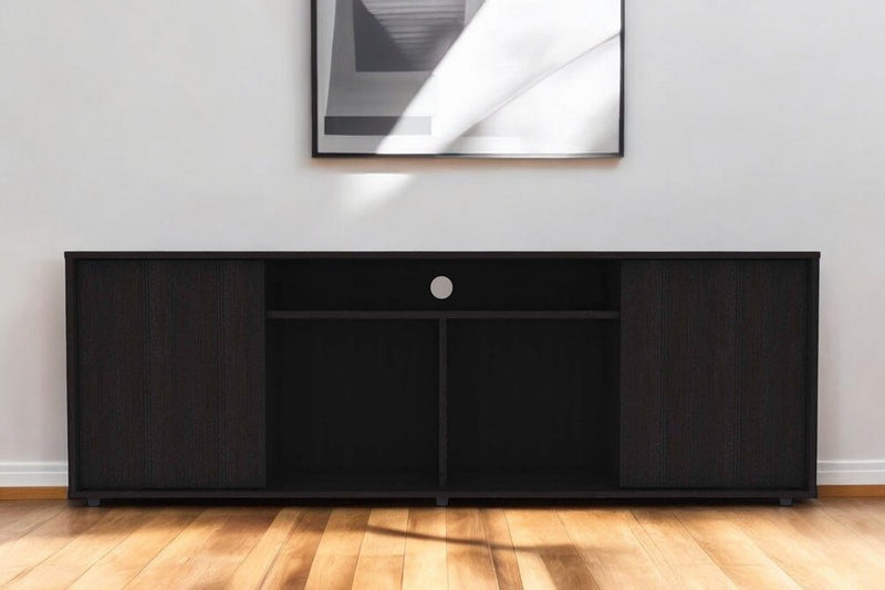 59" Black Open shelving TV Stand