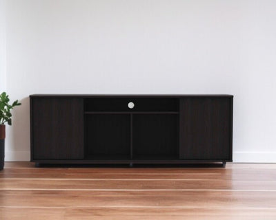 59" Black Open shelving TV Stand