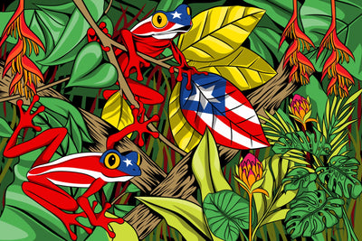 Coqu√≠ Paradise - Puerto Rican Tropical Wall Art
