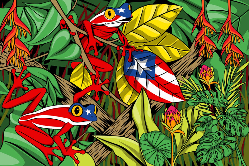 Coqu√≠ Paradise - Puerto Rican Tropical Wall Art
