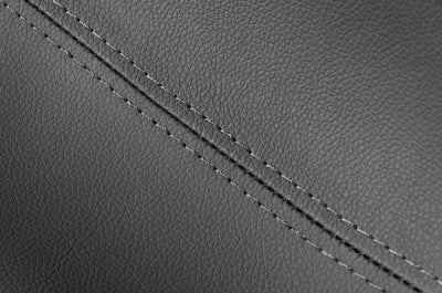 29" Gray And Silver Faux Leather And Stainless Steel Swivel Low Back Bar Height Bar Chair