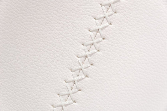 Set of Two 30" White and Black Faux Leather and Steel Low Back Bar Height Bar Chairs