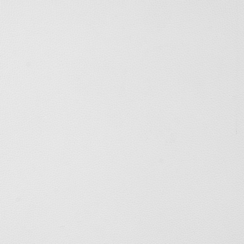 30" White And Silver Faux Leather And Iron Swivel Low Back Bar Height Bar Chair