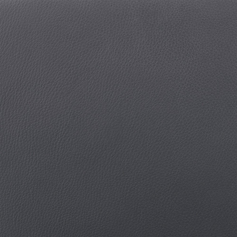 30" Slate Gray And Black Faux Leather And Iron Swivel Low Back Bar Height Bar Chair